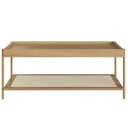 Ver imagem 2 de Mesa Centro Retangular Oslo Artesano 93 Cm (larg) Mdp Hanover Palha Sintética Bege Pé Metal