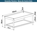 Ver imagem 6 de Mesa Centro Retangular Oslo Artesano 93 Cm (larg) Mdp Hanover Palha Sintética Bege Pé Metal