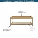 Ver imagem 4 de Mesa Centro Retangular Oslo Artesano 93 Cm (larg) Mdp Hanover Palha Sintética Bege Pé Metal