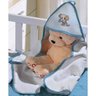 Toalha com capuz Buettner Baby Felpudo com Bordado e Viés Little Dog Azul - 1