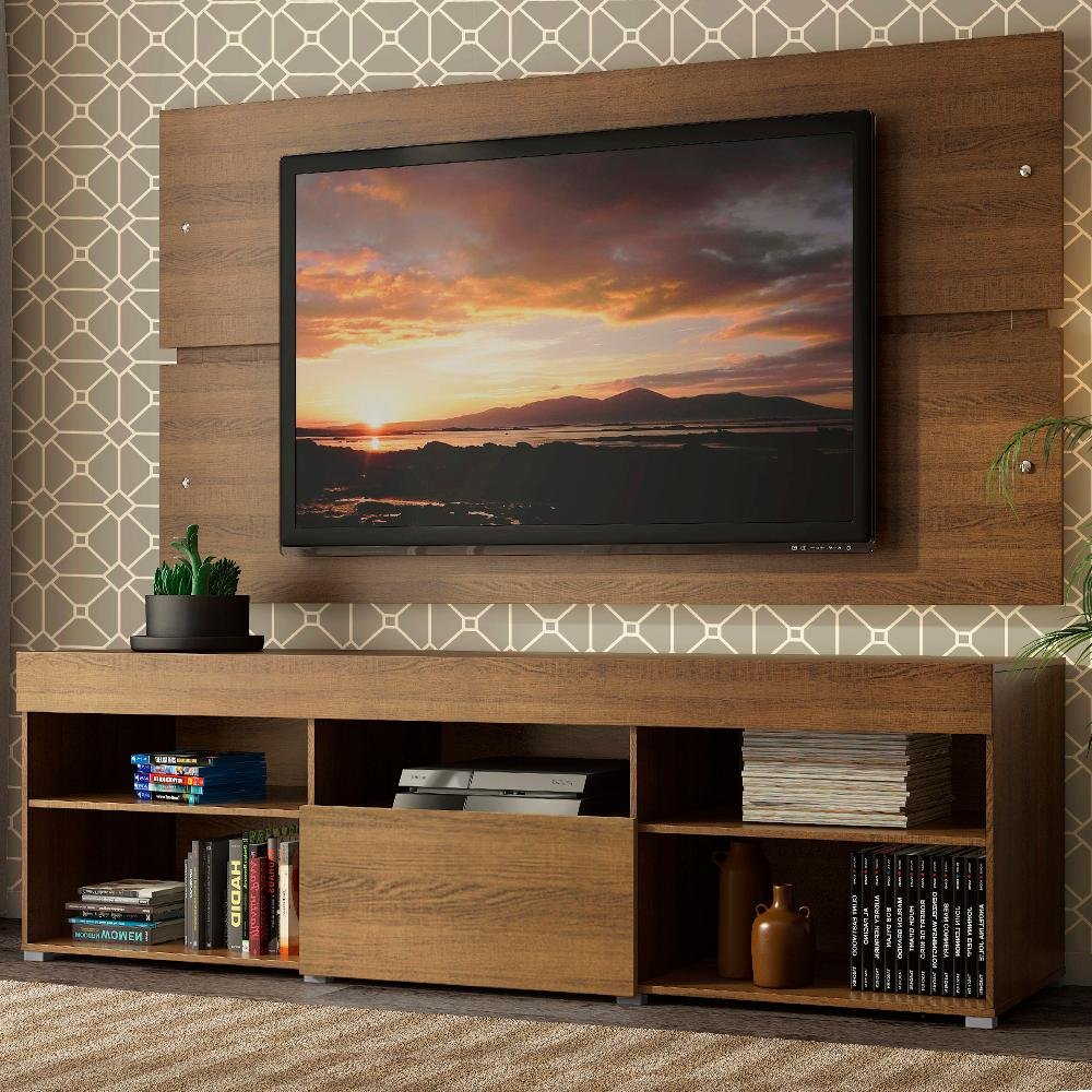 Rack com Painel para Tv até 65 Polegadas Madesa Havaí 1 Porta - Rustic