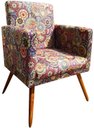 Ver imagem 2 de Kit 2 Poltronas Decorativa Bia Suede Mosaico Pés Madeira Ms Decor