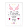Quadro Decorativo Oração do Santo Anjo Rosa com Estrelinhas - Branco - A4 - 24x33cm - 1