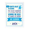Quadro Decorativo Oração do Santo Anjo - Azul - Branco - A3 - 33x45cm - 1