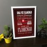 Quadro Decorativo Hino do Flamengo - Branco - A3 - 33x45cm - 3