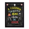 Quadro Decorativo Cozinha Pequena mas Cheia de Amor - Preto - A4 - 24x33cm - 1
