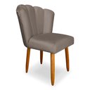Ver imagem 2 de Cadeira de Jantar Pétala Estofada Pés Palito Veludo Cappuccino - Montanaris Decor