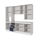 Ver imagem 4 de Armário de Cozinha Compacta Nicho Micro-ondas 100% Mdf 250cm Branco/azul Profundo Celeste