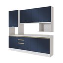 Ver imagem 2 de Armário de Cozinha Compacta Nicho Micro-ondas 100% Mdf 250cm Branco/azul Profundo Celeste
