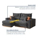 Ver imagem 4 de Sofá Montreal 3 Lugares Retrátil e Reclinável 230cm Cinza Veludo