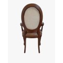 Ver imagem 5 de Cadeira Medalhão em Madeira Estofada com Couro Ecológico. Encosto Tela Sextavada. com Braço