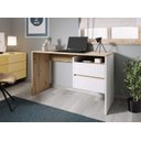 Ver imagem 1 de ESCRIVANINHA RETA COM GAVETEIRO DE DUAS GAVETAS ACOPLADAS