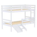 Ver imagem 1 de Beliche Solteiro Infantil Eco e Mini Escada/escorregador Madeira Maciça Branco Mobilistore