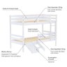 Beliche Solteiro Infantil Eco e Mini Escada/escorregador Madeira Maciça Branco Mobilistore - 3