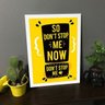 Quadro Decorativo Don't Stop me Now Queen - Branco - A4 - 24x33cm - 3
