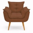 Ver imagem 6 de Poltrona Decorativa Alice para Sala Recepção Manicure Clínica Sala de Espera Linho Terracota Luxo