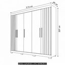 Ver imagem 4 de Guarda Roupa Casal 216cm com 5 Portas Sulla Freijó/off C01 - Mpozenato