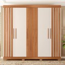 Ver imagem 7 de Guarda Roupa Casal 216cm com 5 Portas Sulla Freijó/off C01 - Mpozenato