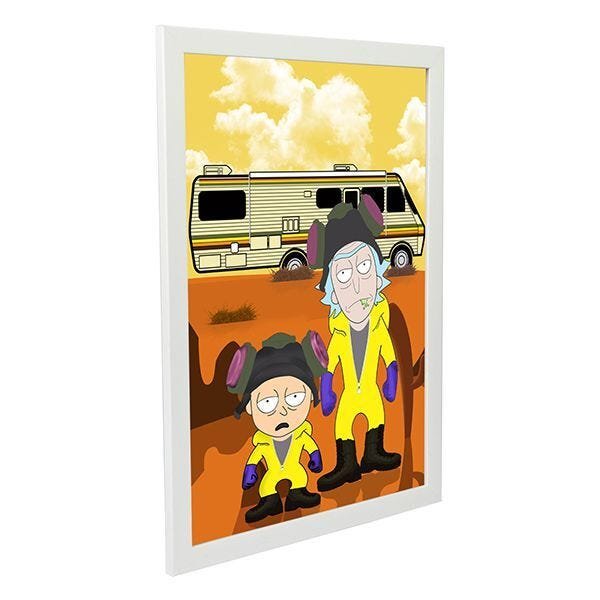 Quadro Decorativo Mosaico Rick Morty Breaking Bad 158x65