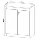 Ver imagem 4 de Armário para Escritório Baixo 2 Portas com Chave Me4149 Preto - Tecno Mobili