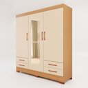 Ver imagem 2 de Guarda-Roupas Báltica 100% MDF 3 Portas 4 Gavetas c/ Kit de Espelhos e Pés