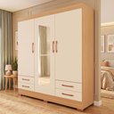 Ver imagem 1 de Guarda-Roupas Báltica 100% MDF 3 Portas 4 Gavetas c/ Kit de Espelhos e Pés