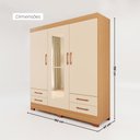 Ver imagem 3 de Guarda-Roupas Báltica 100% MDF 3 Portas 4 Gavetas c/ Kit de Espelhos e Pés