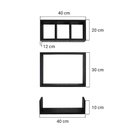 Ver imagem 5 de Conjuto Kit 3 Nichos Prateleiras Decorativas Preta para Banheiro