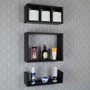 Ver imagem 2 de Conjuto Kit 3 Nichos Prateleiras Decorativas Preta para Banheiro