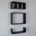 Ver imagem 4 de Conjuto Kit 3 Nichos Prateleiras Decorativas Preta para Banheiro