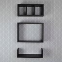 Ver imagem 3 de Conjuto Kit 3 Nichos Prateleiras Decorativas Preta para Banheiro