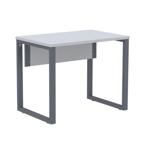 Mesa Escritório P25 Tub Pandin 90 Cm (larg) Tampo Mdp Cinza Pé Aço Tubular Grafito