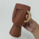 Ver imagem 4 de Vaso Pasco Vaso Decorativo Cachepô Enfeite 18x15x9cm Cerâmica Marrom
