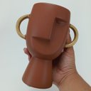 Ver imagem 7 de Vaso Pasco Vaso Decorativo Cachepô Enfeite 18x15x9cm Cerâmica Marrom