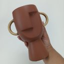 Ver imagem 3 de Vaso Pasco Vaso Decorativo Cachepô Enfeite 18x15x9cm Cerâmica Marrom
