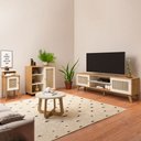 Ver imagem 1 de Sala de Estar Completa para TV Até 75 Polegadas Charlotte 4 Portas Carvalho/Off White - Pnr Móveis