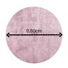 Tapete Redondo 0,80cm Quarto Sala Escritório Pelo Macio.:rosa - 3
