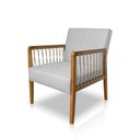 Ver imagem 1 de Poltrona Decorativa Haia Linho com Base Madeira Maciça - Ssx Multicoisas