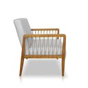 Ver imagem 4 de Poltrona Decorativa Haia Linho com Base Madeira Maciça - Ssx Multicoisas