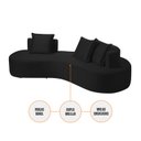 Ver imagem 2 de Sofá Orgânico Denver 2m 2 Lugares Veludo Preto - Fortbello Estofados