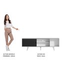 Ver mais imagens de Rack Madesa Dubai para Tv até 65 Polegadas com Pés - Branco/preto/branco