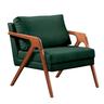 Kit 2 Poltronas Decorativa Mona Luxo Veludo Verde e Base Madeira Maciça - 3