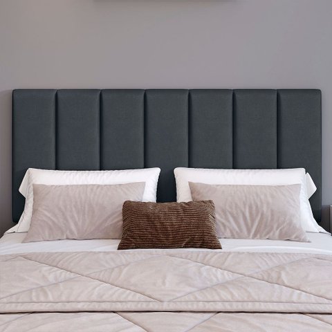 Cabeceira Cama King em Módulos Estofados 20cmx45cm Cinza