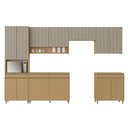 Ver imagem 2 de Cozinha Completa Modulada 6 Peças 13 Portas 7 Gavetas Nesher Simone Mendes 350cm Mdf Carvalho/greige