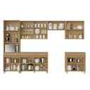 Ver imagem 3 de Cozinha Completa Modulada 6 Peças 13 Portas 7 Gavetas Nesher Simone Mendes 350cm Mdf Carvalho/greige