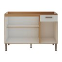 Ver imagem 2 de Balcão de Cozinha P/ Pia Essência C/ 3 Portas e 1 Gaveta S/ Tampo 120cm Freijo/white Laca -