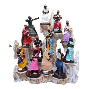 Altar Congá com 12 Orixás de 10 Cm Umbanda Branco Dourado