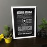 Quadro Decorativo Hino Botafogo - Branco - A4 - 24x33cm - 3