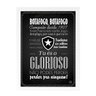 Quadro Decorativo Hino Botafogo - Branco - A4 - 24x33cm - 1