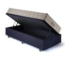 Ver imagem 4 de Base Box Baú 96x203 Suede com Colchão Airtech Ortobom Molas Ensacadas